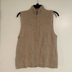 VTG Pendleton Vest Mens S 100% Lambs Wool Sweater Jumper Full Zip Beige/Tan
